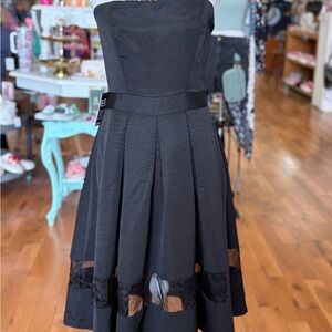 Express Strapless Cocktail Dress Solid Black Size 6